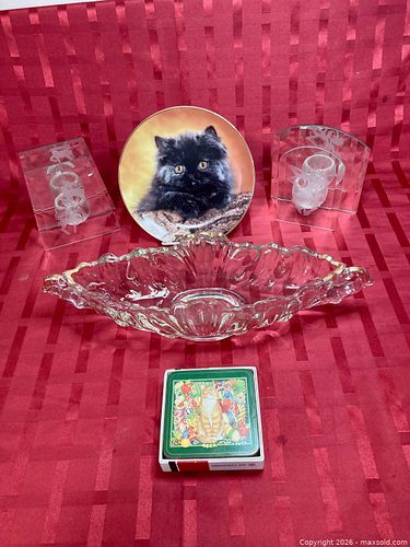 Vintage Home Decor Miscellaneous, Decorative Cat plate.   Candle holders.   Bowl. Pimpernel Cat Coasters (1 of 7)