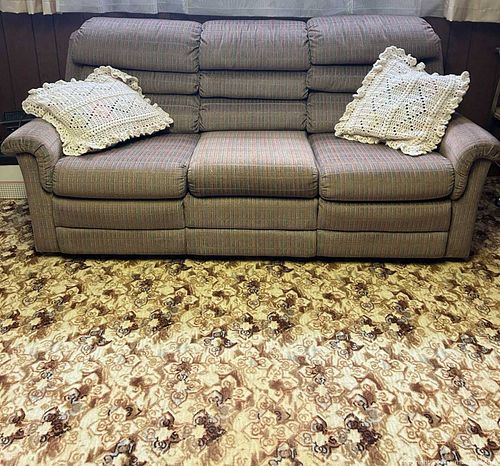 3-Seat Fabric Reclining Sofa, Multi-Color Stripe (1 of 7)