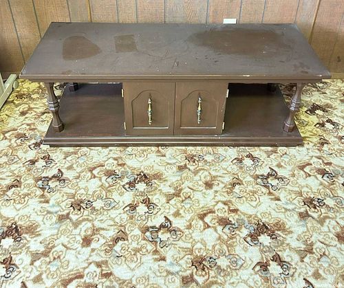 Brown Solid Wood Traditional Coffee Table with Storage (1 of 5)
