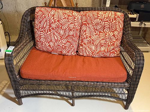 Canvas Collection Wicker Loveseat with Cushions C (1 of 11)