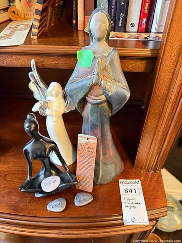 Set of Female & Angel Figurines with Word Stones B (1 of 8)