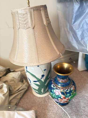 Small Blue Cloisonné Floral Vase  and Beth Barry Lamp B (1 of 11)