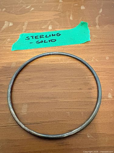 Sterling Silver Plain Solid Bangle Bracelet, 2.5–3.0 in A (1 of 6)