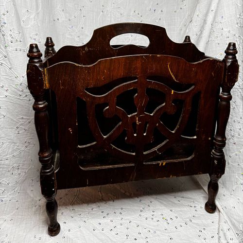 Vintage Wooden Magazine Rack (1 of 3)