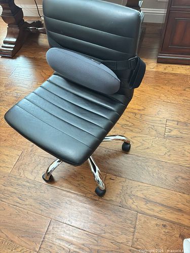 Black Faux Leather Office Chair with Casters & Swivel (1 of 3)