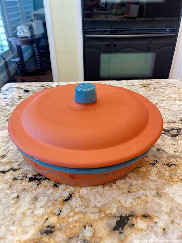 Orange Ceramic Covered Casserole / Serving Dish (Medium) (1 of 3)