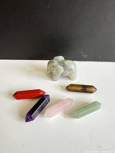 Crystal Stone Points and carved elephant  (1 of 9)