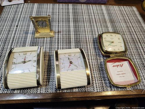 Lot of 5+ Vintage Westclox, Fisher & Concord Travel/Desk Clocks (1 of 4)