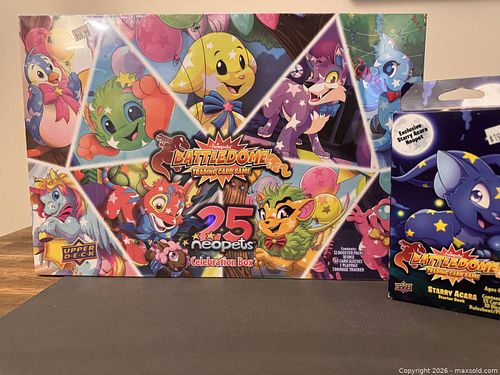 Neopets 25th Anniversary Celebration Box AND Neopets Battledome Starry Acara Starter Deck (1 of 3)
