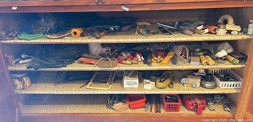 Mixed Hand Tools, Plumbing Fittings & Hardware Lot with Cabinet (1 of 5)
