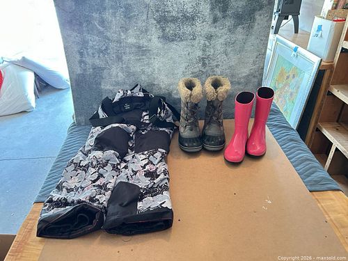 Children's Snow Pants (Under Armour), Winter Boots (Sorel) & Rubber Boots (UGG) (1 of 9)