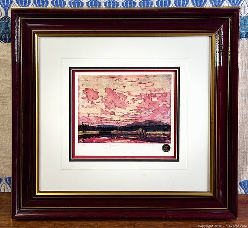 Group of 7 - TOM THOMSON 'Sunset' Framed Art Print (1 of 9)