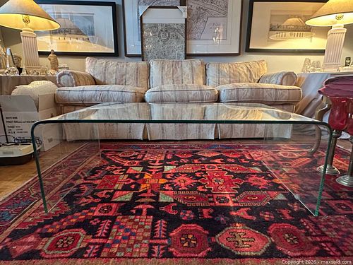 Vintage Waterfall Style Glass Coffee Table (1 of 5)