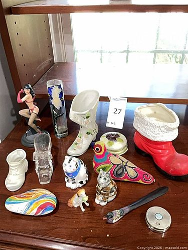 Lot of 14 Mixed Ceramic, Glass & Metal Figurines & Decorative Boxes (1 of 10)