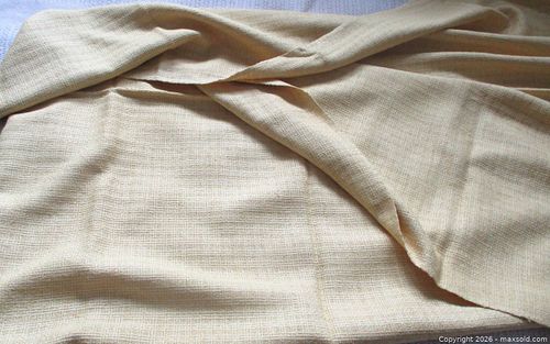 NOS FASHION SEWING FABRIC BUTTER YELLOW KNIT TWO PIECES 55" by 38" EACH (1 of 5)