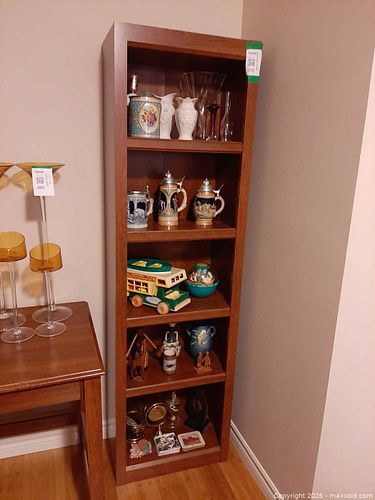 Five-shelf wooden bookcase (1 of 3)