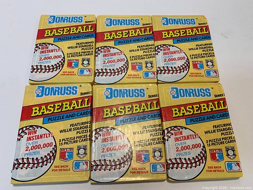 1991 Donruss Series 1 Baseball Trading Card Puzzle Packs (Lot of 6) (1 of 2)