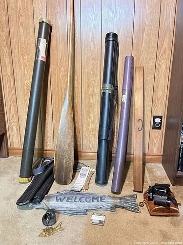 Fishing stuff, paddle, binoculars etc (1 of 7)