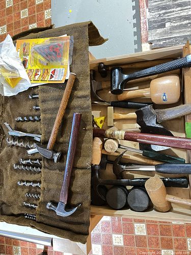 Hammers, drill bits, mallets, grabbers, pucks, axe (1 of 8)