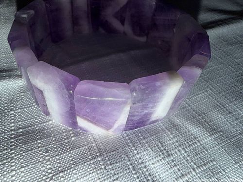 FUN LARGE SQUARE COLD STONE STRETCHY BRACELET  (1 of 4)