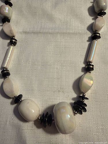 LONG WHITE STONE NECKLACE  (1 of 6)