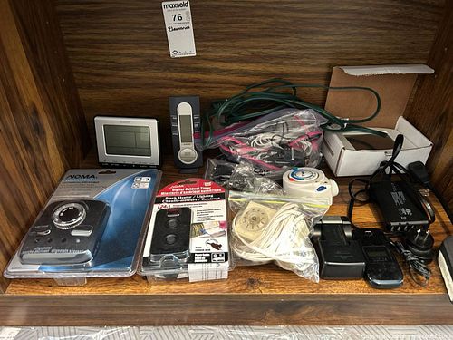 Assorted Electronics Lot: Chargers, Adapters, Thermostat, Flip Phone A (1 of 11)
