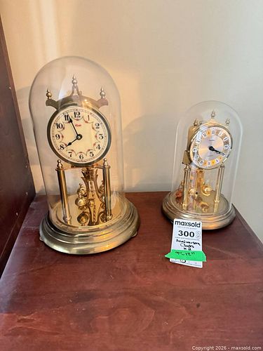 Kundo Anniversary (400-Day) Clocks — Lot of Two, Glass Domes B (1 of 13)