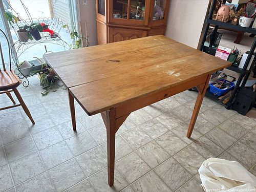 Solid Wood Rustic Farmhouse Dining Table, Light Brown, 47x32x31 in D (1 of 11)