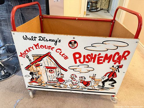 Vintage Mickey Mouse Club Push Cart / Push'em Car C (1 of 10)