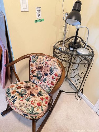 Vintage Traditional Rocking Chair, Side Table & Lamp Set C (1 of 11)