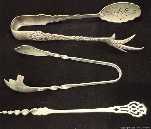 2 Vintage Sterling Silver Tongs, Butter Pick (1 of 20)