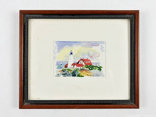 H MUSANTE WATERCOLOUR PORTLAND HEAD LIGHTHOUSE SIGNED (1 of 6)