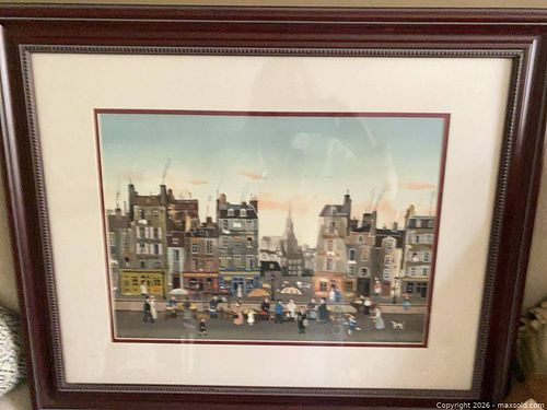 Michel Delacroix Framed Hand-Signed Cityscape Print (1 of 2)