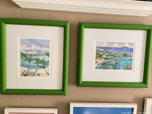 Pair of Framed Limited Edition Coastal/Harbor Prints, Signed (1 of 16)