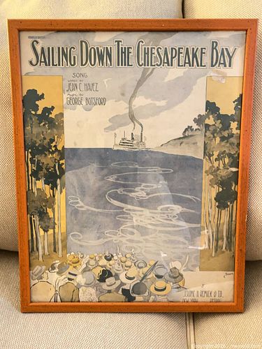 Sailing Down The Chesapeake Bay Sheet Music, Framed (1 of 4)