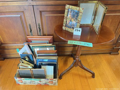 The Bombay Co Wood Accent Side Table + Assorted Picture Frames Lot (1 of 9)