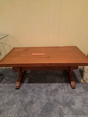 Solid Wood Coffee Table, Light Brown Rustic/Traditional (1 of 3)