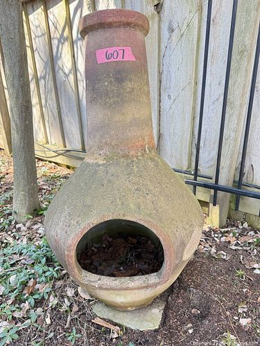 Terracotta Clay Chiminea - Medium Outdoor Fireplace (1 of 7)