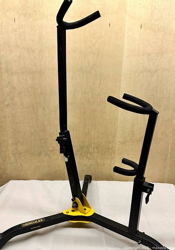 Hercules Single Guitar | Violin Stand – Folding Adjustable Floor Stand (Black/Yellow) (1 of 6)