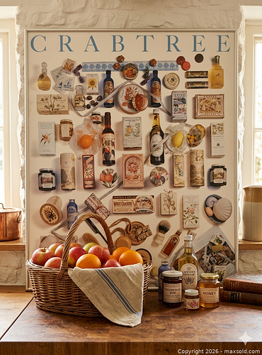 COLLECTOR’S ITEM: Rare Vintage Crabtree & Evelyn Heritage Design Poster (Large 23.5x33.5") (1 of 3)