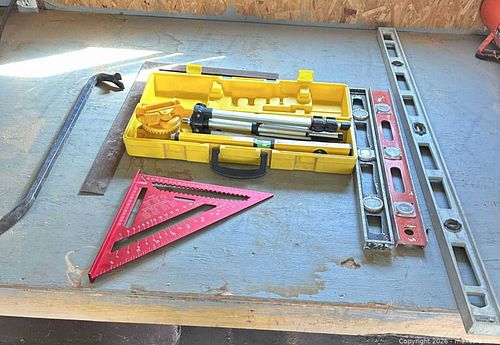 Assorted Surveying & Framing Tools with Tripod and Case (1 of 5)