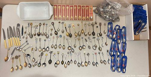 Collectible Souvenir Spoons & Small Forks Lot, 31–75 Pieces (1 of 16)