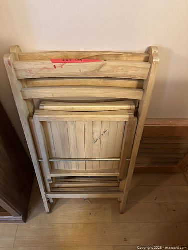 Set of 2 Wood Folding Chairs, Natural Light Finish (1 of 4)