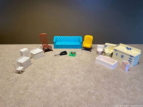 Vintage Marx Dollhouse Furniture Lot – 1960s Plastic Miniatures (1 of 15)