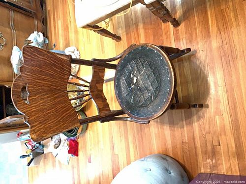 Vintage Wooden Spindle Rocking Chair, Dark Brown (1 of 8)