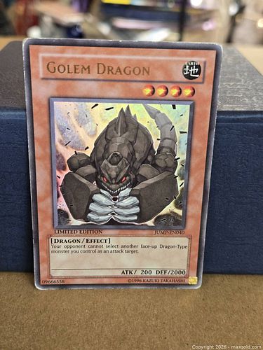 Yu-Gi-Oh Golem Dragon Gold Rare Limited Edition Shonen Jump Promo Played  (1 of 4)