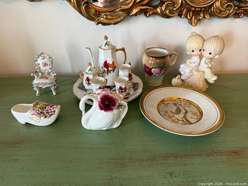 Decorative Porcelain & Miniature Tea Set Lot incl. Figurines, Plate & More (1 of 5)