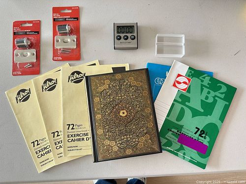 Mixed Lot: Notebooks, Hardware, Small Timer & Acrylic Sign Holder  (1 of 8)