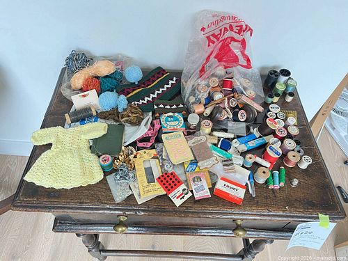 Mixed Sewing & Yarn Lot with Threads, Yarn, Notions (1 of 12)