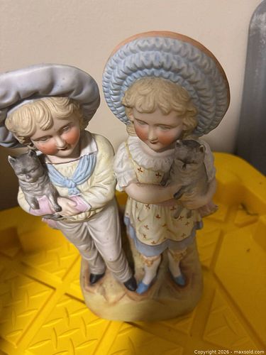 Vintage Porcelain/Bisque Figurine of Children and Animals, 6–10 in (1 of 7)